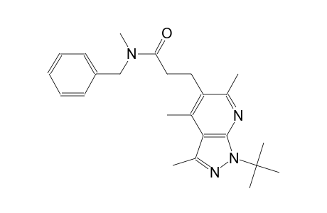1H-pyrazolo[3,4-b]pyridine-5-propanamide, 1-(1,1-dimethylethyl)-N,3,4,6-tetramethyl-N-(phenylmethyl)-