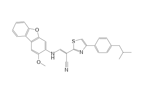 (2E)-2-[4-(4-isobutylphenyl)-1,3-thiazol-2-yl]-3-[(2-methoxydibenzo[b,d]furan-3-yl)amino]-2-propenenitrile