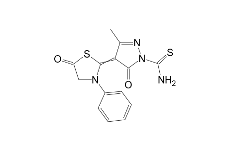 3-Methyl-4-(5-oxo-3-phenylthiazolidin-2-ylidene)-1-thiocarbamoyl-2-pyrazolin-5-one