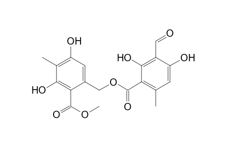 .beta.-Resorcylic acid, 6-(hydroxymethyl)-3-methyl-, methyl ester, 6-(2,4-dihydroxy-6-methylisophthalaldehydate)