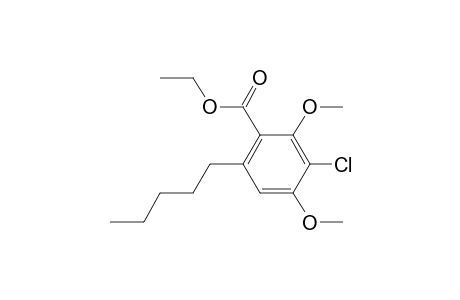 Benzoic acid, 3-chloro-2,4-dimethoxy-6-pentyl-, ethyl ester