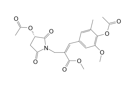 1-[2-Carbomethoxy-3-(4-acetoxy-3-methoxy-5-methylphenyl)-2-propenyl]-(3S)-acetoxypyrrolidine-2,5-dione