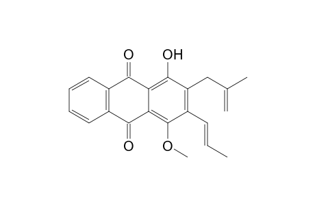 1-Hydroxy-4-methoxy-3-(prop-1"-enyl)-2-(2'-methylprop-2'-enyl)anthraquinone