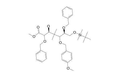 METHYL-(2S,3R,5R,6S)-2,6-DIBENZYLOXY-7-(TERT.-BUTYLDIMETHYLSILOXY)-3-HYDROXY-5-(PARA-METHOXYBENZYLOXY)-4,4-DIMETHYLHEPTANOATE