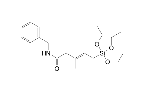 (E)-N-benzyl-3-methyl-5-(triethoxysilyl)pent-3-enamide