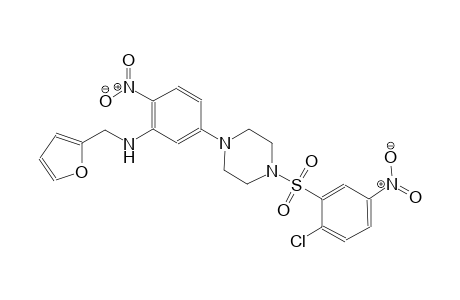 5-{4-[(2-chloro-5-nitrophenyl)sulfonyl]-1-piperazinyl}-N-(2-furylmethyl)-2-nitroaniline