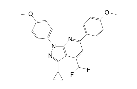 1H-pyrazolo[3,4-b]pyridine, 3-cyclopropyl-4-(difluoromethyl)-1,6-bis(4-methoxyphenyl)-
