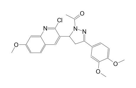 3-[1-acetyl-3-(3,4-dimethoxyphenyl)-4,5-dihydro-1H-pyrazol-5-yl]-2-chloro-7-methoxyquinoline