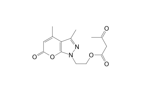 2-(3,4-Dimethyl-6-oxopyrano[2,3-c]pyrazol-1(6H)-yl)ethyl 3-oxobutanoate