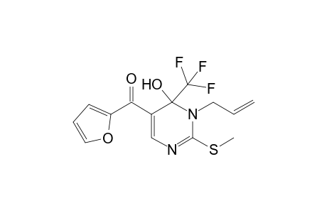 (1-Allyl-6-hydroxy-2-(methylthio)-6-(trifluoromethyl)-1,6-dihydropyrimidin-5-yl) (furan-2-yl)methanone
