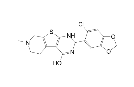 pyrido[4',3':4,5]thieno[2,3-d]pyrimidin-4-ol, 2-(6-chloro-1,3-benzodioxol-5-yl)-1,2,5,6,7,8-hexahydro-7-methyl-
