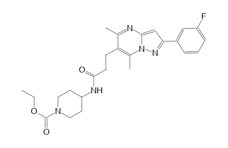 1-piperidinecarboxylic acid, 4-[[3-[2-(3-fluorophenyl)-5,7-dimethylpyrazolo[1,5-a]pyrimidin-6-yl]-1-oxopropyl]amino]-, ethyl ester