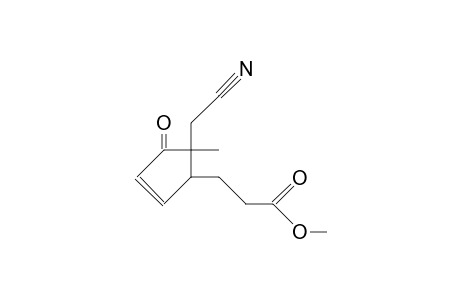 2-(2-Methoxycarbonyl-ethyl)-1-cyanomethyl-1-methyl-cyclopent-3-en-5-one