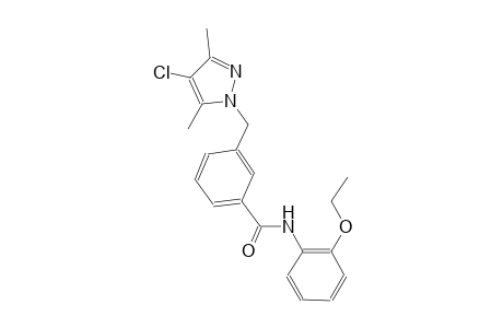3-[(4-chloro-3,5-dimethyl-1H-pyrazol-1-yl)methyl]-N-(2-ethoxyphenyl)benzamide