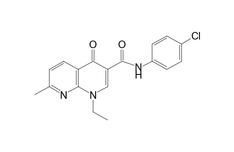 4'-CHLORO-1,4-DIHYDRO-1-ETHYL-7-METHYL-4-OXO-1,8-NAPHTHYRIDINE-3-CARBOXANILIDE