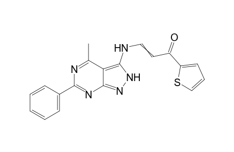 3-(4-Methyl-6-phenyl-2H-pyrazolo[3,4-d]pyrimidin-3-ylamino)-1-(thiophen-2-yl)prop-2-en-1-one