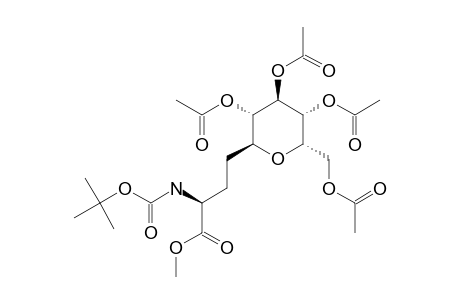 METHYL-6,7,8,9-TETRA-O-ACETYL-5,9-ANHYDRO-2,3,4-TRIDEOXY-2-(TERT.-BUTYLOXYCARBONYLAMINO)-D-ERYTHRO-L-GULO-DECANOATE