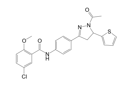 N(1)-{4-[5'-(2"-Thienyl)-1'-acetyl-4',5'-dihydro-1H-pyrazol-3'-yl]phenyl}-5-chloro-2-methoxybenzamide