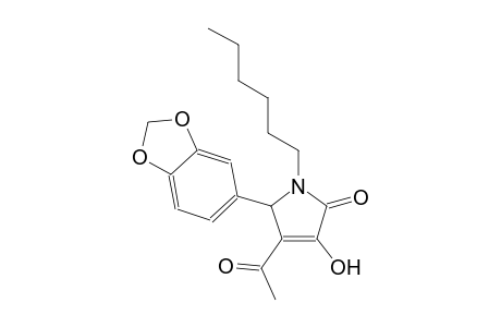 2H-pyrrol-2-one, 4-acetyl-5-(1,3-benzodioxol-5-yl)-1-hexyl-1,5-dihydro-3-hydroxy-