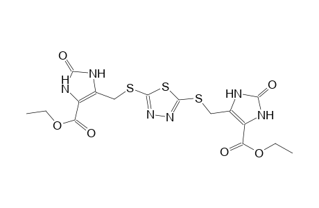 1H-imidazole-4-carboxylic acid, 5-[[[5-[[[5-(ethoxycarbonyl)-2,3-dihydro-2-oxo-1H-imidazol-4-yl]methyl]thio]-1,3,4-thiadiazol-2-yl]thio]methyl]-