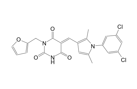 (5E)-5-{[1-(3,5-dichlorophenyl)-2,5-dimethyl-1H-pyrrol-3-yl]methylene}-1-(2-furylmethyl)-2,4,6(1H,3H,5H)-pyrimidinetrione