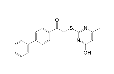2-[(4-hydroxy-6-methyl-2-pyrimidinyl)thio]-4'-phenylacetophenone