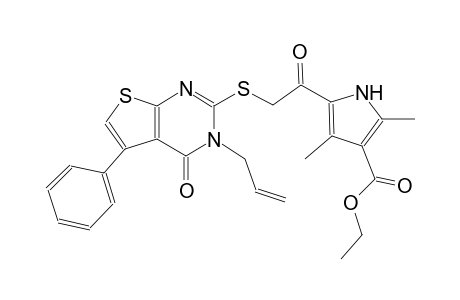 1H-pyrrole-3-carboxylic acid, 5-[[[3,4-dihydro-4-oxo-5-phenyl-3-(2-propenyl)thieno[2,3-d]pyrimidin-2-yl]thio]acetyl]-2,4-dimethyl-, ethyl ester