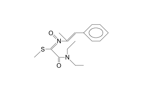 N,N-Diethyl-2-((1-methyl-2-phenylethenyl)-imino)-2-(methylthio)-acetamide-N-oxide