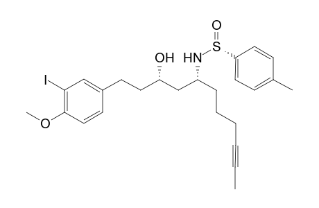 (R)-N-((3S,5R)-3-Hydroxy-1-(3-iodo-4-methoxyphenyl)undec-9-yn-5-yl)-4-methylbenzenesulfinamide