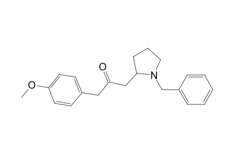 2-Propanone, 1-(4-methoxyphenyl)-3-[1-(phenylmethyl)-2-pyrrolidinyl]-, (.+-.)-