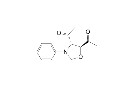 Ethanone, 1,1'-(3-phenyl-4,5-oxazolidinediyl)bis-, trans-