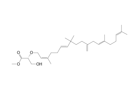 (2R)-3-hydroxy-2-[(2Z,6E,13E)-3,8,8,14,18-pentamethyl-11-methylene-nonadeca-2,6,13,17-tetraenoxy]propionic acid methyl ester
