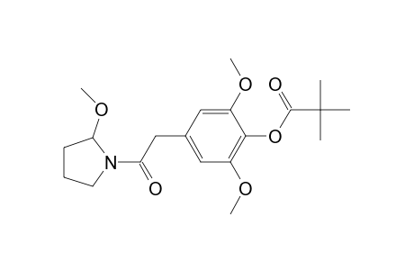 Propanoic acid, 2,2-dimethyl-, 2,6-dimethoxy-4-[2-(2-methoxy-1-pyrrolidinyl)-2-oxoethyl]phenyl ester