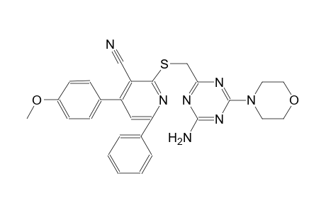 3-pyridinecarbonitrile, 2-[[[4-amino-6-(4-morpholinyl)-1,3,5-triazin-2-yl]methyl]thio]-4-(4-methoxyphenyl)-6-phenyl-