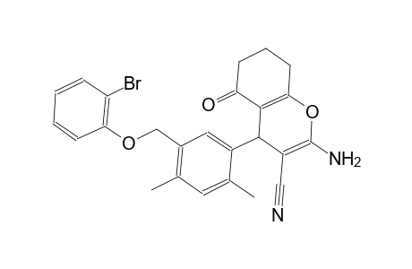 2-amino-4-{5-[(2-bromophenoxy)methyl]-2,4-dimethylphenyl}-5-oxo-5,6,7,8-tetrahydro-4H-chromene-3-carbonitrile