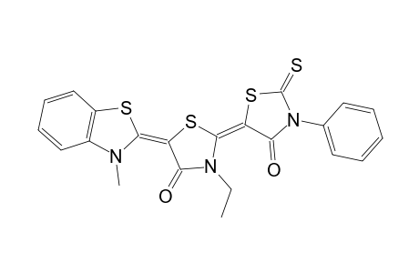 (2Z,5Z)-3-ethyl-2-(4-keto-3-phenyl-2-thioxo-thiazolidin-5-ylidene)-5-(3-methyl-1,3-benzothiazol-2-ylidene)thiazolidin-4-one