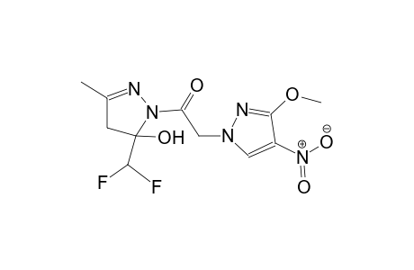 5-(difluoromethyl)-1-[(3-methoxy-4-nitro-1H-pyrazol-1-yl)acetyl]-3-methyl-4,5-dihydro-1H-pyrazol-5-ol