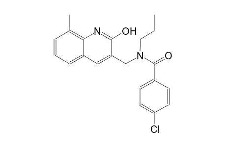4-chloro-N-[(2-hydroxy-8-methyl-3-quinolinyl)methyl]-N-propylbenzamide