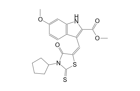 1H-indole-2-carboxylic acid, 3-[(E)-(3-cyclopentyl-4-oxo-2-thioxo-5-thiazolidinylidene)methyl]-6-methoxy-, methyl ester