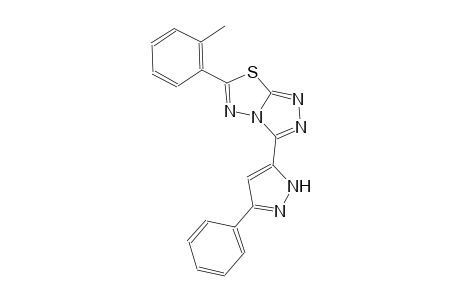 6-(2-methylphenyl)-3-(3-phenyl-1H-pyrazol-5-yl)[1,2,4]triazolo[3,4-b][1,3,4]thiadiazole