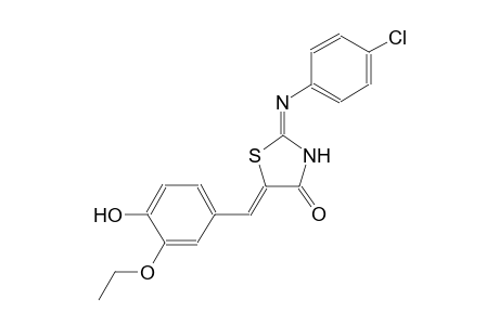 (2E,5Z)-2-[(4-chlorophenyl)imino]-5-(3-ethoxy-4-hydroxybenzylidene)-1,3-thiazolidin-4-one