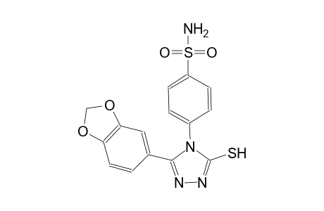 4-[3-(1,3-benzodioxol-5-yl)-5-sulfanyl-4H-1,2,4-triazol-4-yl]benzenesulfonamide