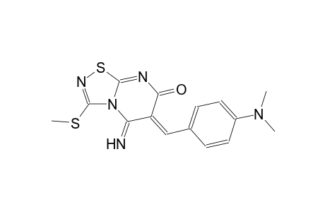 (6Z)-6-[4-(dimethylamino)benzylidene]-5-imino-3-(methylsulfanyl)-5,6-dihydro-7H-[1,2,4]thiadiazolo[4,5-a]pyrimidin-7-one