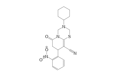 2H,6H-pyrido[2,1-b][1,3,5]thiadiazine-9-carbonitrile, 3-cyclohexyl-3,4,7,8-tetrahydro-8-(2-nitrophenyl)-6-oxo-