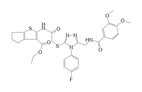 4H-cyclopenta[b]thiophene-3-carboxylic acid, 2-[[[[5-[[(3,4-dimethoxybenzoyl)amino]methyl]-4-(4-fluorophenyl)-4H-1,2,4-triazol-3-yl]thio]acetyl]amino]-5,6-dihydro-, ethyl ester