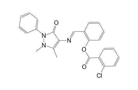 2-{(E)-[(1,5-dimethyl-3-oxo-2-phenyl-2,3-dihydro-1H-pyrazol-4-yl)imino]methyl}phenyl 2-chlorobenzoate