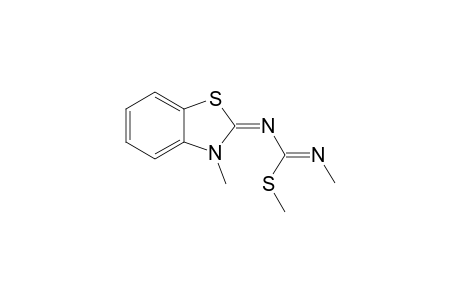 3-Methyl 2-[methylthio(methylimino)methylimino]-2,3-dihydrobenzothiazole