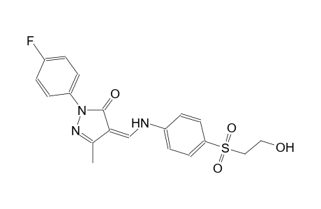 (4Z)-2-(4-fluorophenyl)-4-({4-[(2-hydroxyethyl)sulfonyl]anilino}methylene)-5-methyl-2,4-dihydro-3H-pyrazol-3-one