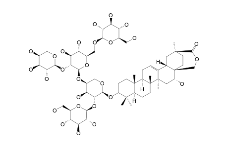 COUMOSIDE-A;3-BETA-O-[BETA-D-GLUCOPYRANOSYL-(1->6)-[ALPHA-L-ARABINOPYRANOSYL-(1->2)]-BETA-D-GLUCOPYRANOSYL-(1->4)-[BETA-D-GLUCOPYRANOSYL-(1->2)]-AL