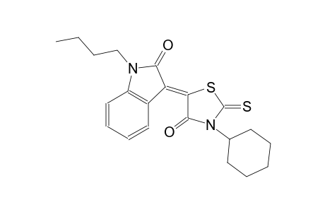(3Z)-1-butyl-3-(3-cyclohexyl-4-oxo-2-thioxo-1,3-thiazolidin-5-ylidene)-1,3-dihydro-2H-indol-2-one